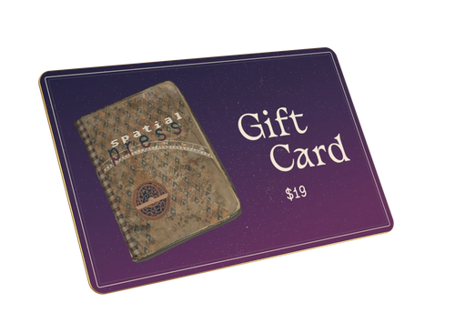 Spatial Press $19 gift card, approved oblique gold-edge model. HYG Database by David Nash, CC BY-SA 4.0; projected by Spatial Press.